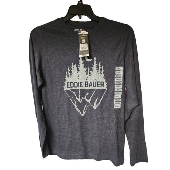 Eddie Bauer Men's Crewneck Graphic Tee Long Sleeve T-Shirt Size Small Gorpcore - Picture 1 of 4